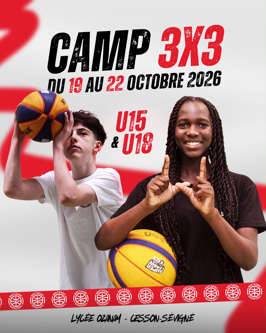 Camp 3x3 du 19 au 22 octobre 2026 - Lycée Ozanam, Cesson-Sévigné